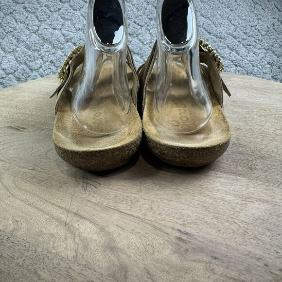 Yokono Beige Suede Ortho+ Sandals With Rhinestone Buckle Size 8 Made in Spain - Picture 8 of 9